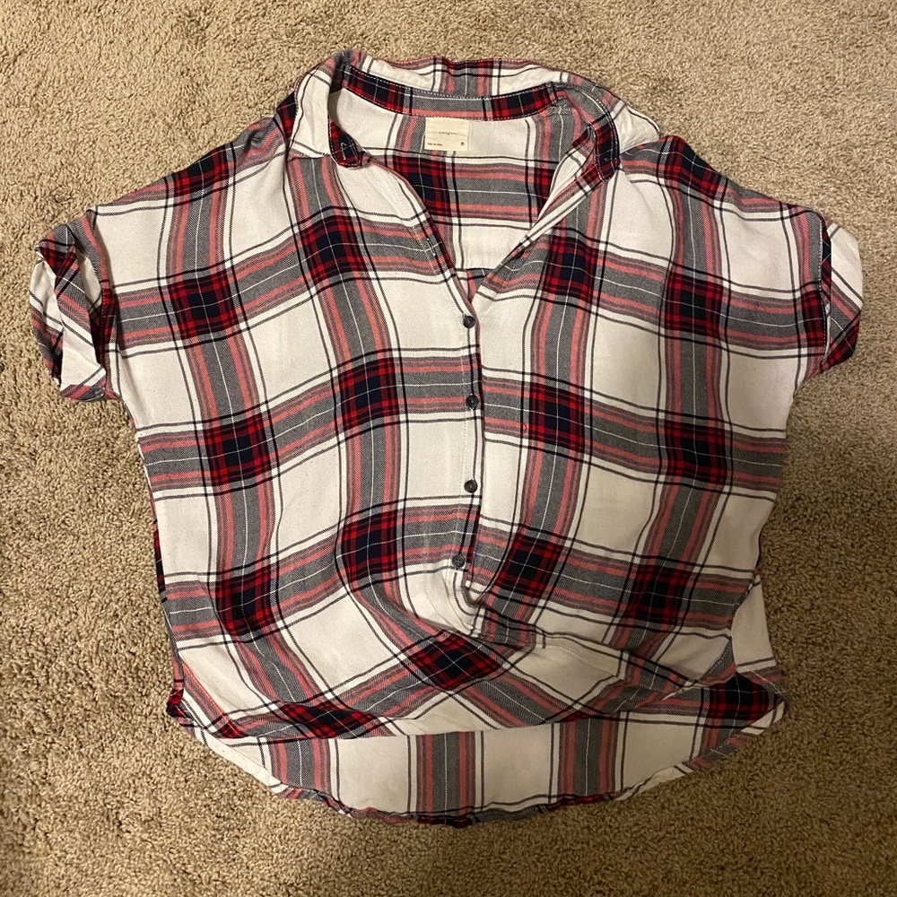 Francesca’s boutique plaid blouse